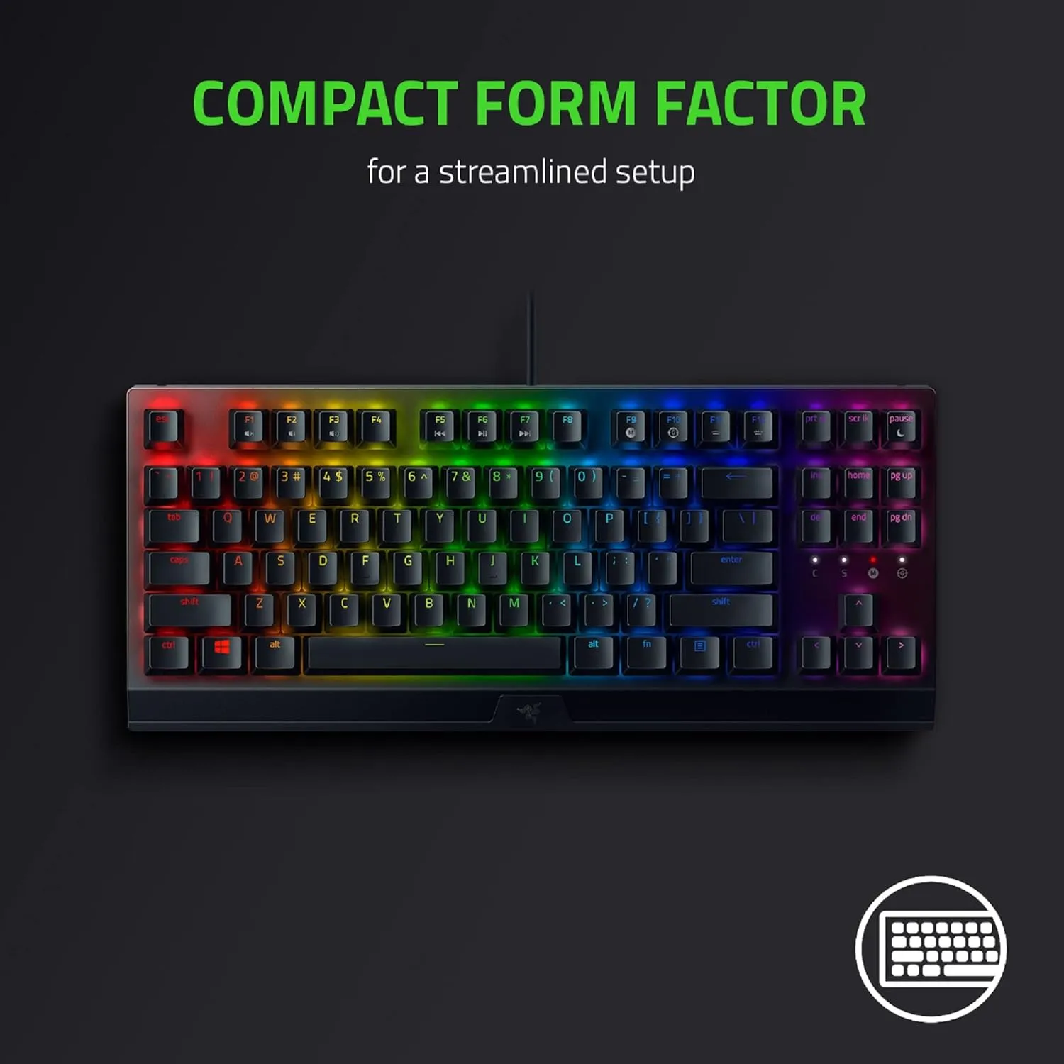 Razer Blackwidow V3 TKL Tenkeyless Wired Gaming Keyboard | TKL | Chroma RGB | 80 Million Keystroke Lifespan | Mechanical