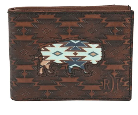 Red Dirt Hat Co.Turquoise & Brown Buffalo Inlay Leather Bi-Fold Wallet 22228881W6