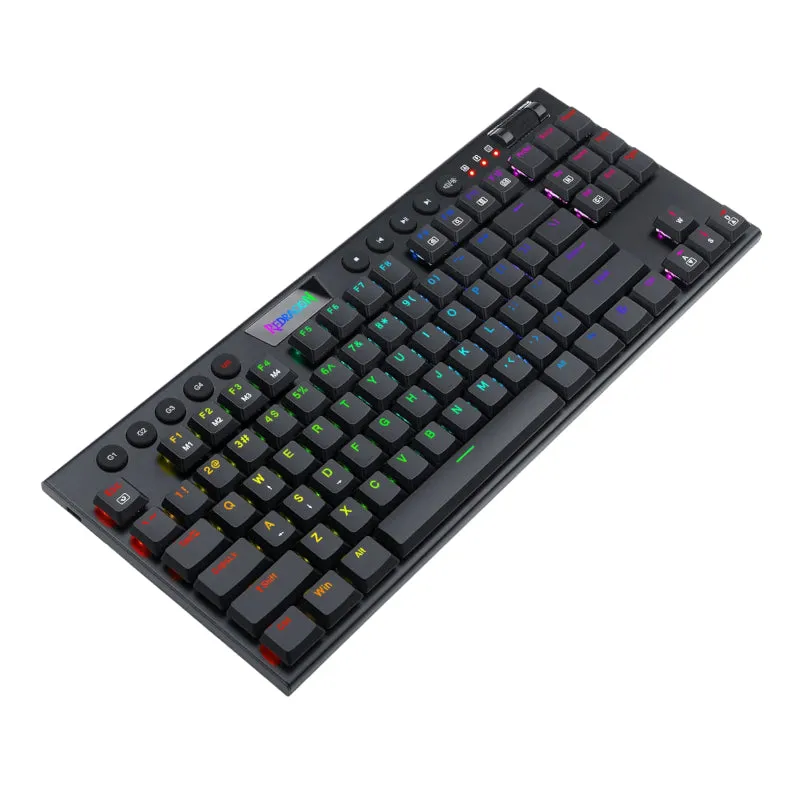 Redragon Horus 84Key Rgb Red Switch Low Profile Wireless Gaming Mechanical Keyboard - Black