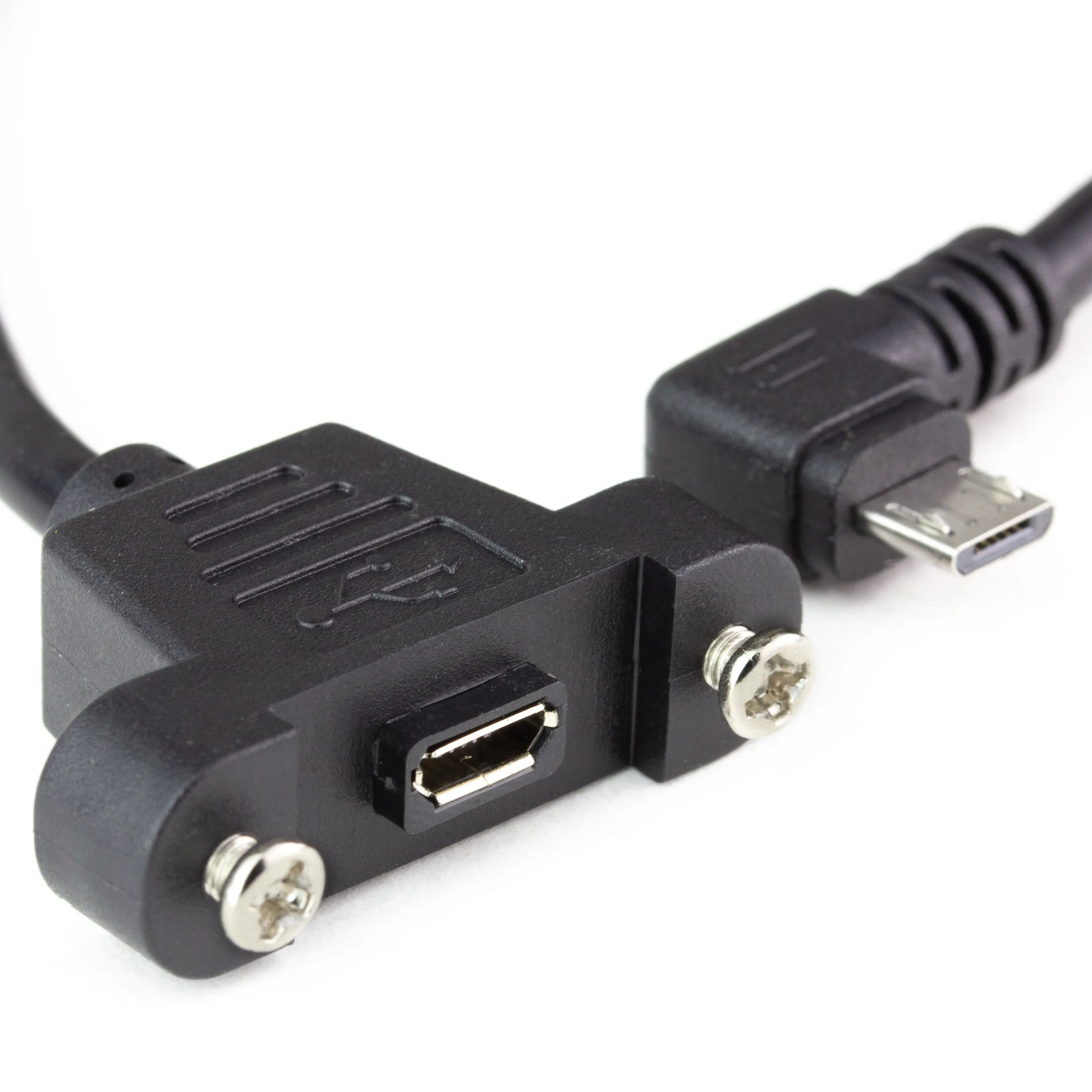 Right-angle Panel Mount Extension Cables (25cm)