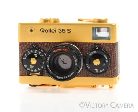 Rollei 35 S Gold 24 Karat (Plated) Camera w/ 40mm f2.8 Sonnar Lens -Mint in Box-