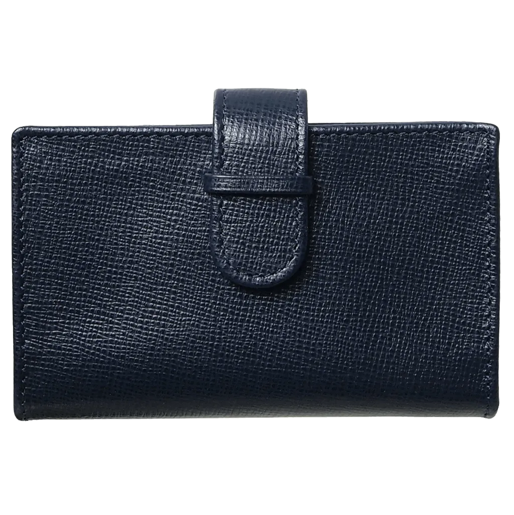 Saffiano Business Card Case Blue