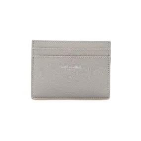 Saint Laurent Grey Grain de Poudre Leather Credit Card Case Wallet