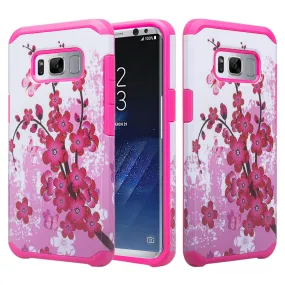 Samsung Galaxy S8 Plus Case, SM-G955 Case, Slim Hybrid Dual Layer[Shock Resistant] Protective Case Cover - Cherry Blossom