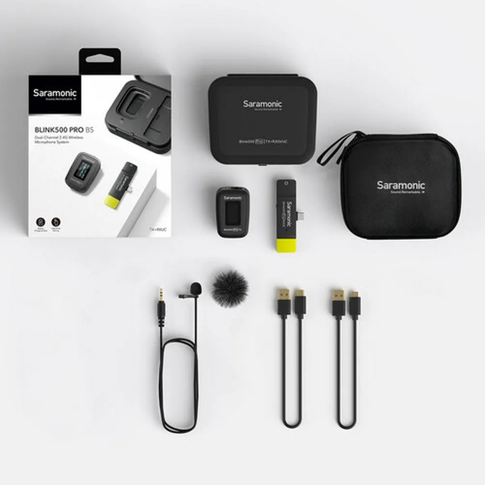 Saramonic Blink 500 Pro B5 Digital Wireless Omni Lavalier Microphone System for USB Type-C Devices (2.4 GHz)