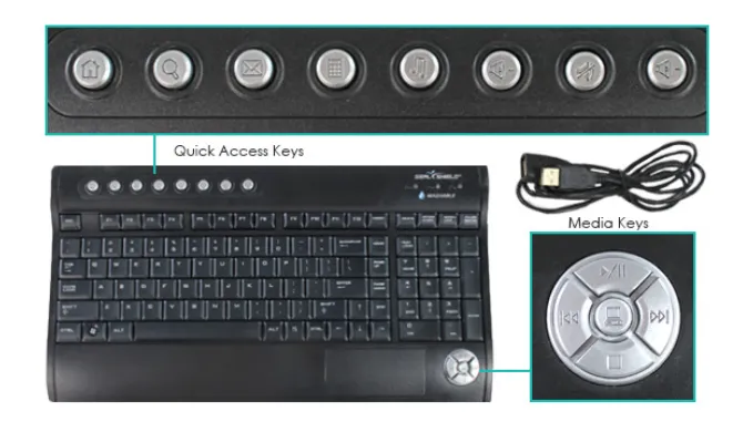 Seal Shield Spillproof Multimedia Keyboard - Water Resistant & Rugged - Ships Same/Next Day!