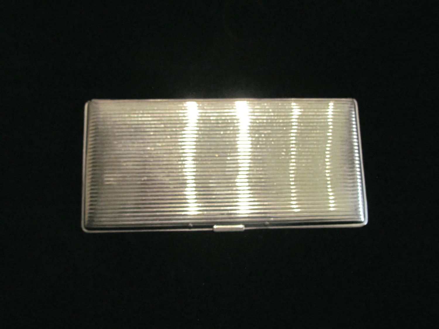 Silver Tone Evans Cigarette Case 1940's Business Card Holder Art Deco