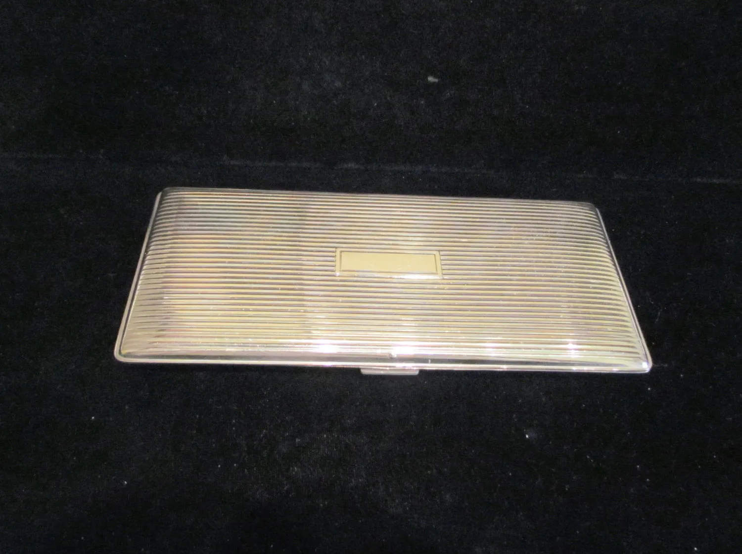 Silver Tone Evans Cigarette Case 1940's Business Card Holder Art Deco