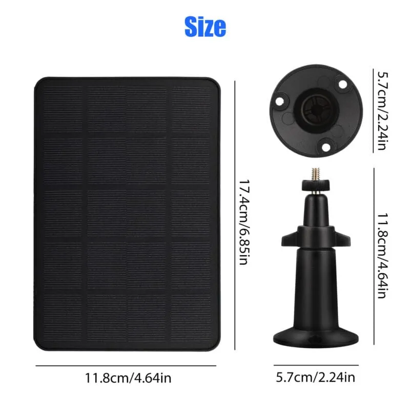 SMAXPro™ Solar Panel for Security Camera: USB Outdoor Cam, 3W 5V Battery Charger