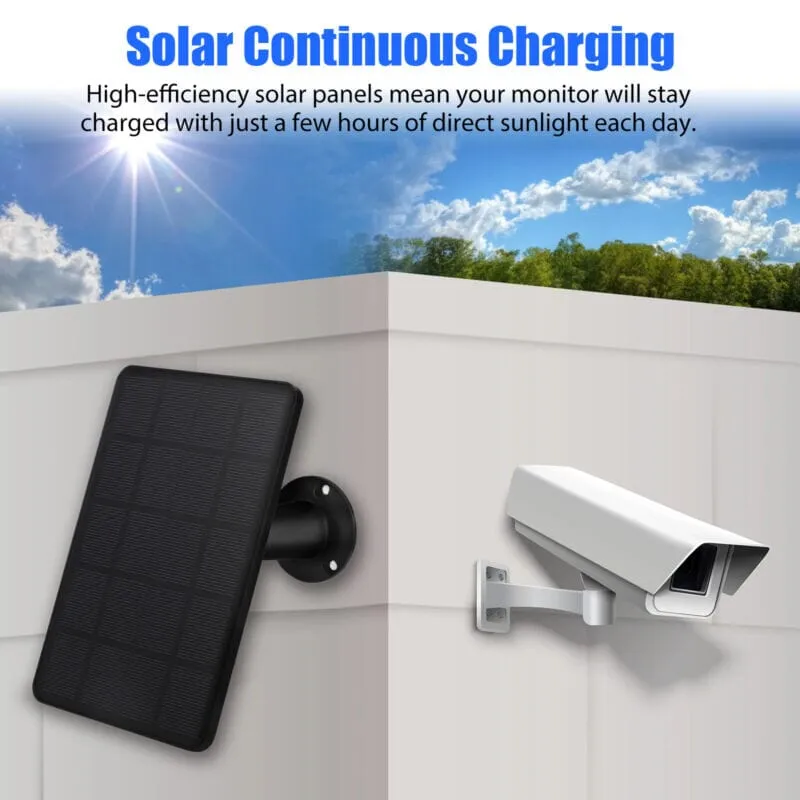 SMAXPro™ Solar Panel for Security Camera: USB Outdoor Cam, 3W 5V Battery Charger