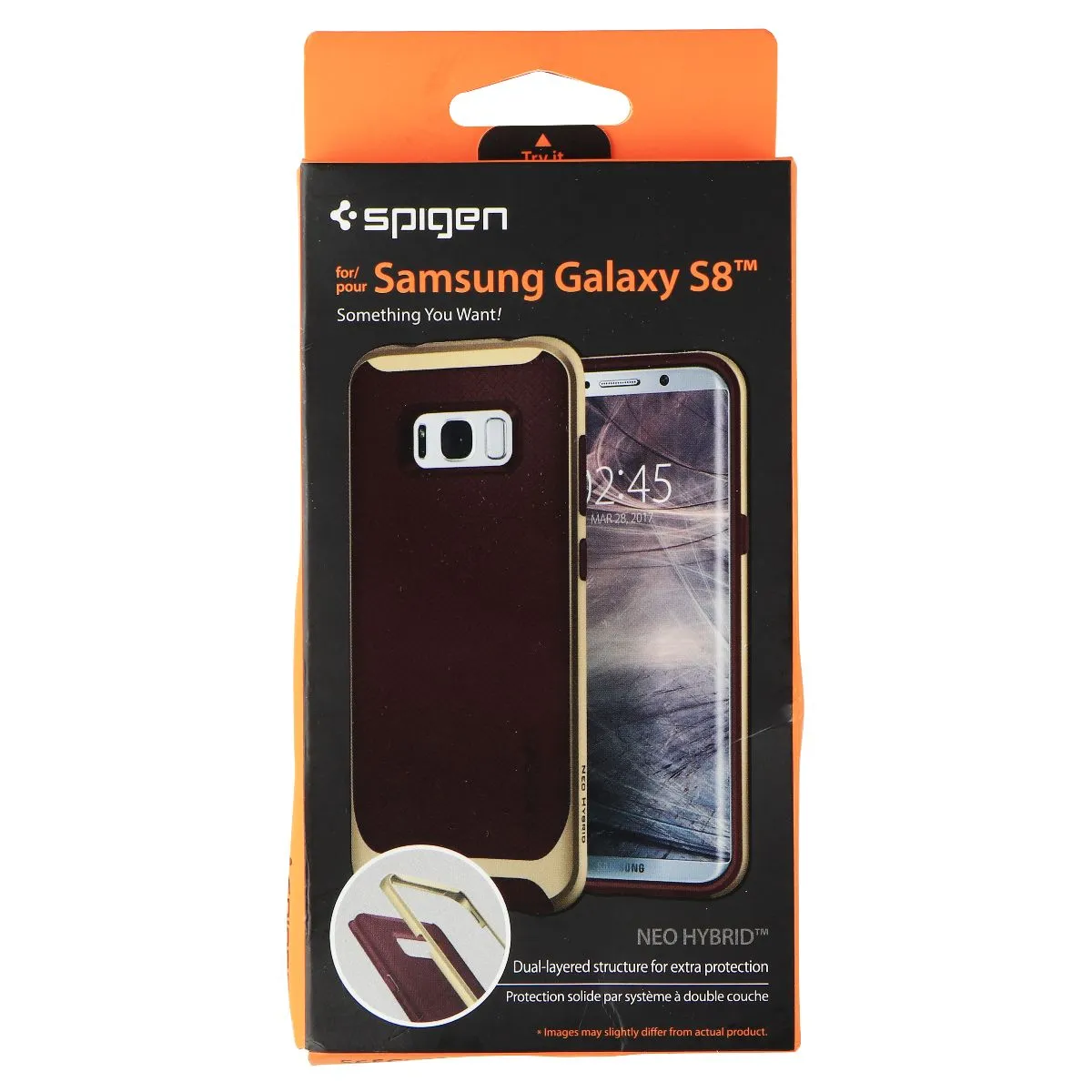 Spigen Neo Hybrid Case for Samsung Galaxy S8 - Burgundy Red/Gold