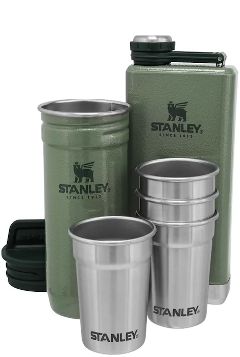 Stanley The Pre-Party Shot Glass   Flask Set - Hammerstone Green