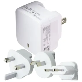 StarTech Quick Charge USB Travel Wall Charger for UK, Europe, & Australia