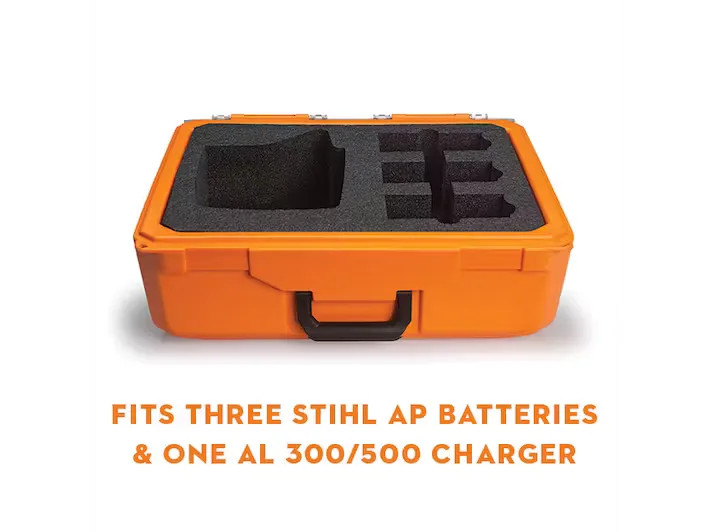 Stihl | Battery Case Inserts | Case with insert holds (1) AL 300 or AL 500 charger & (3) AP batteries (7010 871 0028)