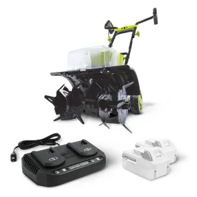 Sun Joe 48-Volt* IONMAX Cordless Garden Tiller   Cultivator Kit | W/ 2 x 5.0-Ah Batteries   Charger