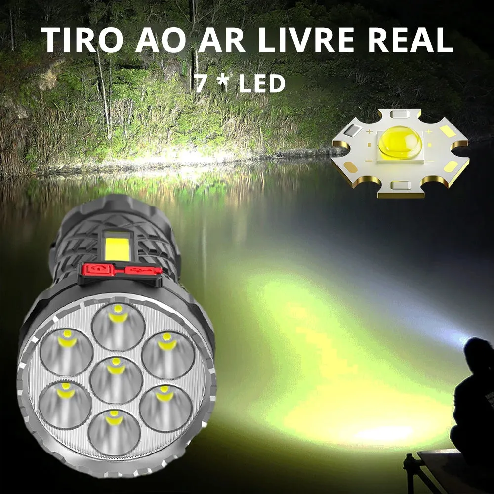 Super Bright Flashlight Ultra Powerful Led Torch Light Rechargeable COB Side Light 4 Modes Outdoor Adventure 3 In 1 Flashlight