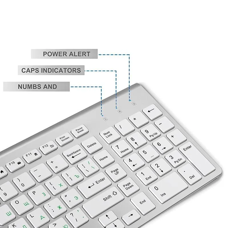 Thin Wireless Keyboard Mouse Combo