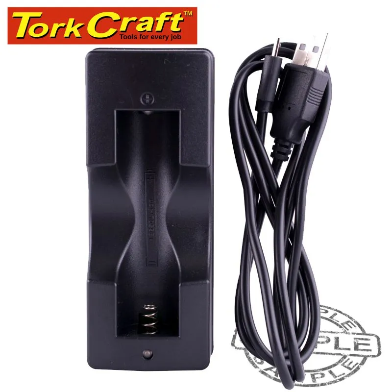 TORK CRAFT BATTERY CHARGER USB 18650 LI-ION AVG, 800mAh 1PC 5V/1A TCBC18650