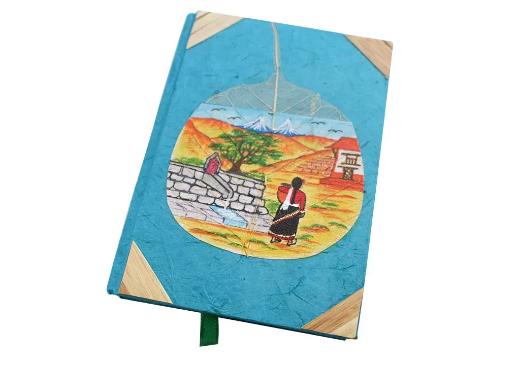 Traditional Nepalese Women Carrying Water Painted Journal Book