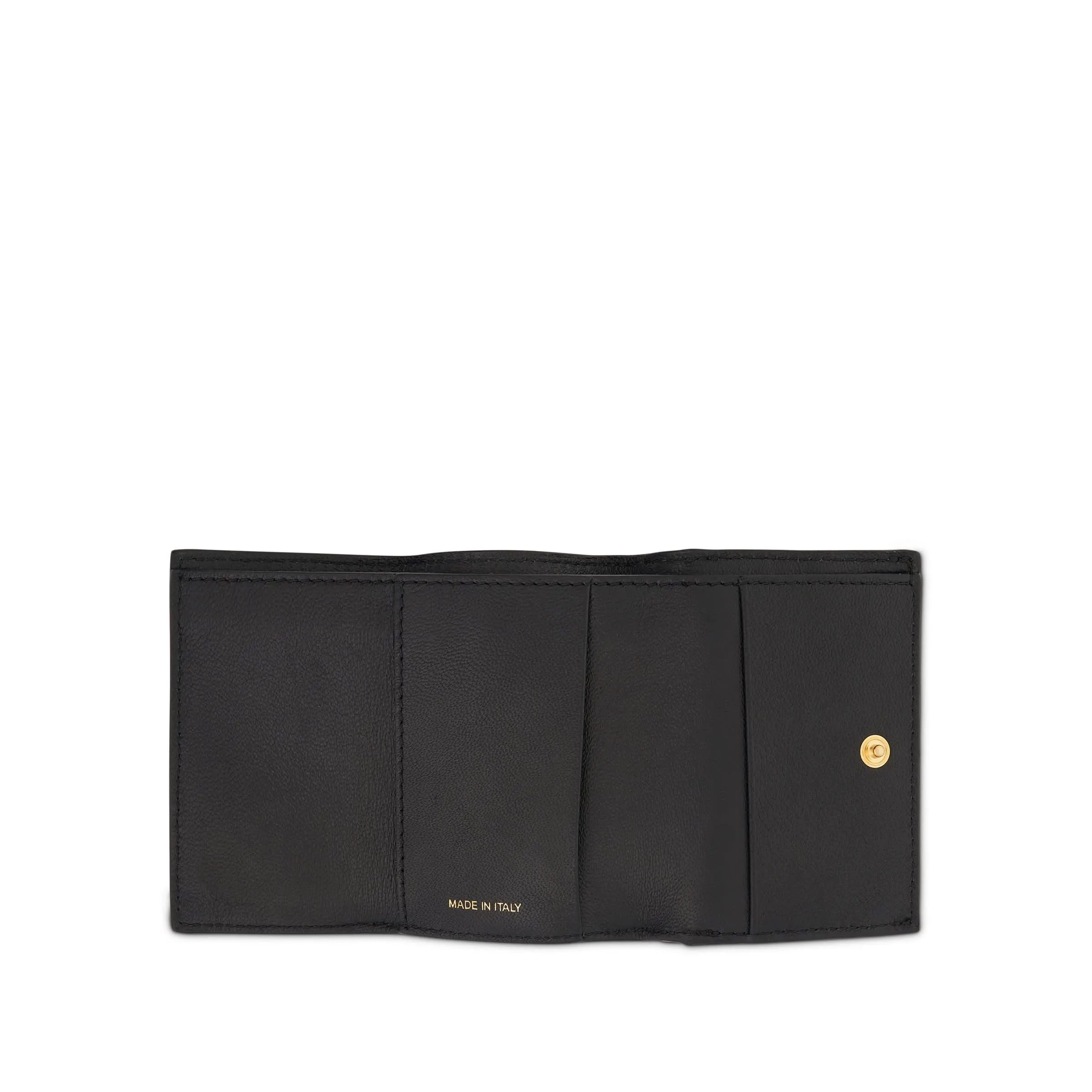 Trifold Saffiano Leather Wallet in Camellia/Talc