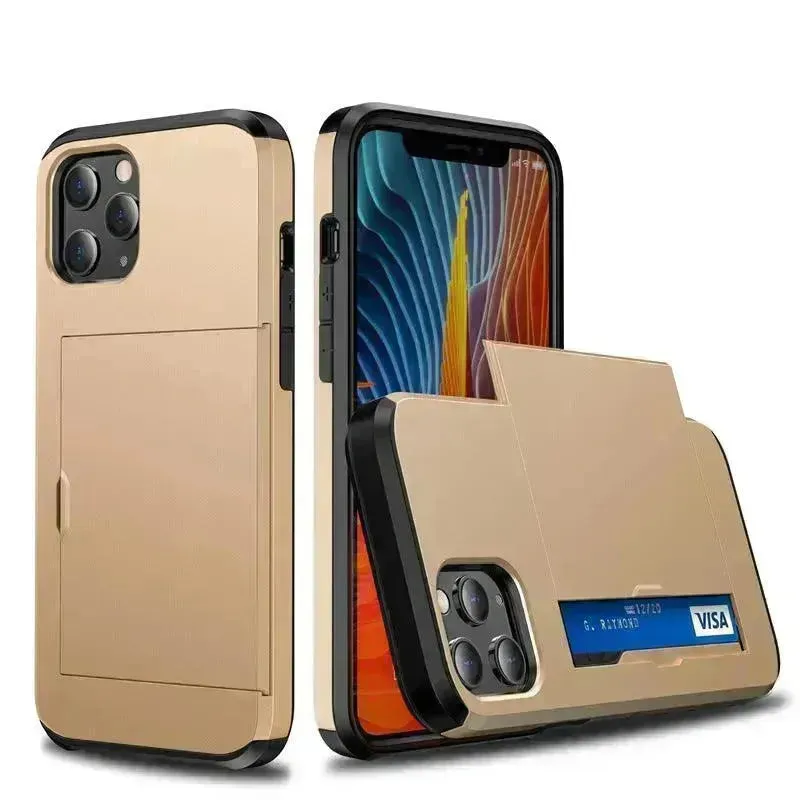 Two-in-One Sliding Mobile Phone Case with Wallet Card Holder