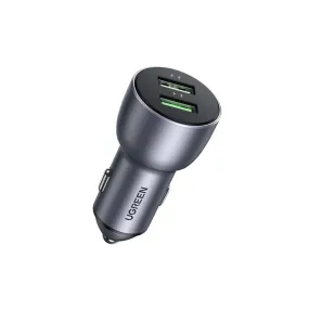 UGREEN 36W Dual Port QC 3.0 USB Car Charger Adapter for Smartphones, Dashcam, Tablets (Dark Blue) | 10144