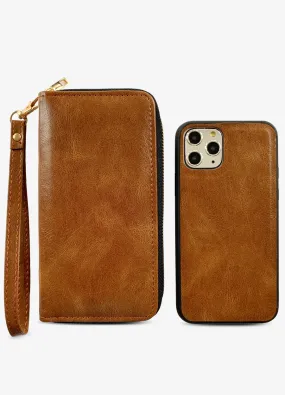 Ultra Slim Wristlet Phone Case in Brown