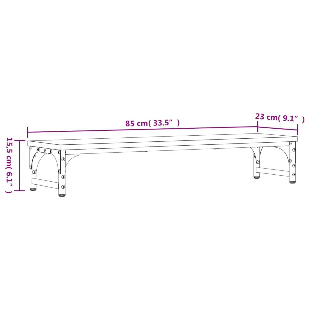 vidaXL Monitor Stand Sonoma Oak 85x23x15.5 cm Engineered Wood