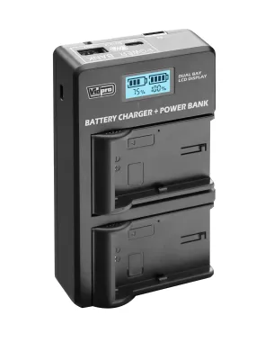 Vidpro VDL Dual-Bay LCD Display Charger   Power Bank F/7.2V & 7.4V Camera Batteries