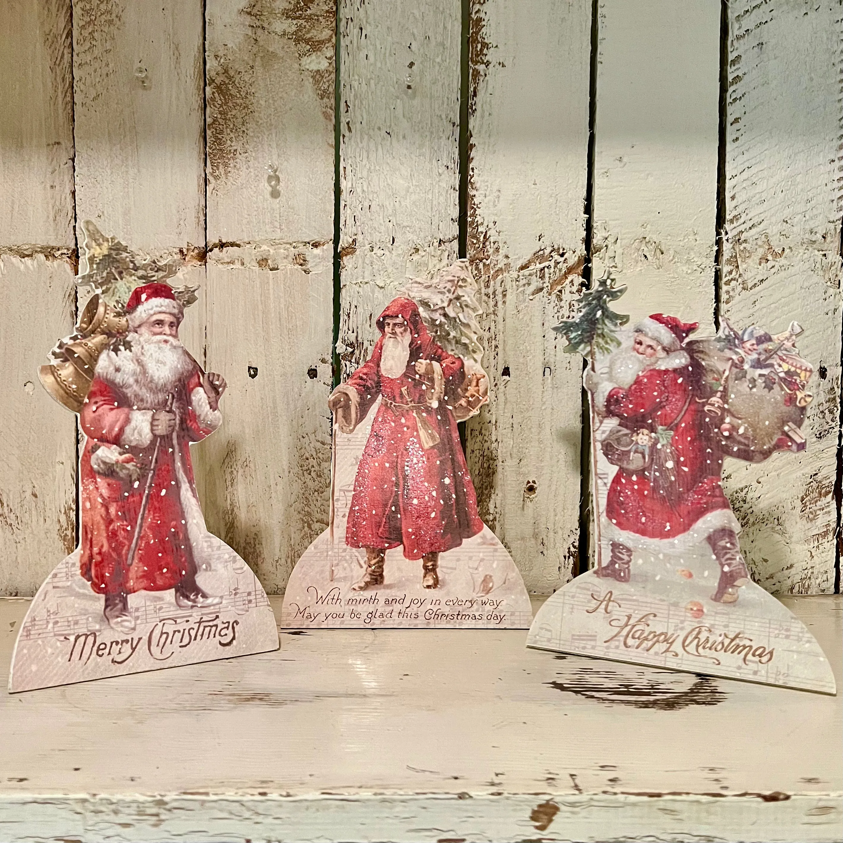 Vintage-Inspired Santa Dummy Board Sign Set