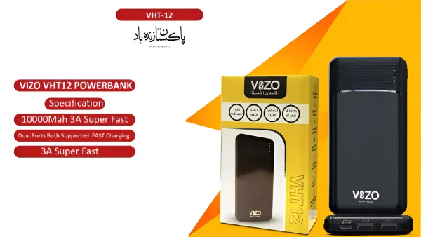 Vizo Vht-12 Fast Powerbank For Smartphones, Speakers & Rechargeables