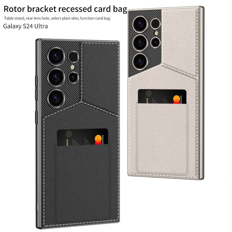 Wallet Phone Case With Magnetic Stand Recessed Card Holder For Samsung Galaxy S24 S23