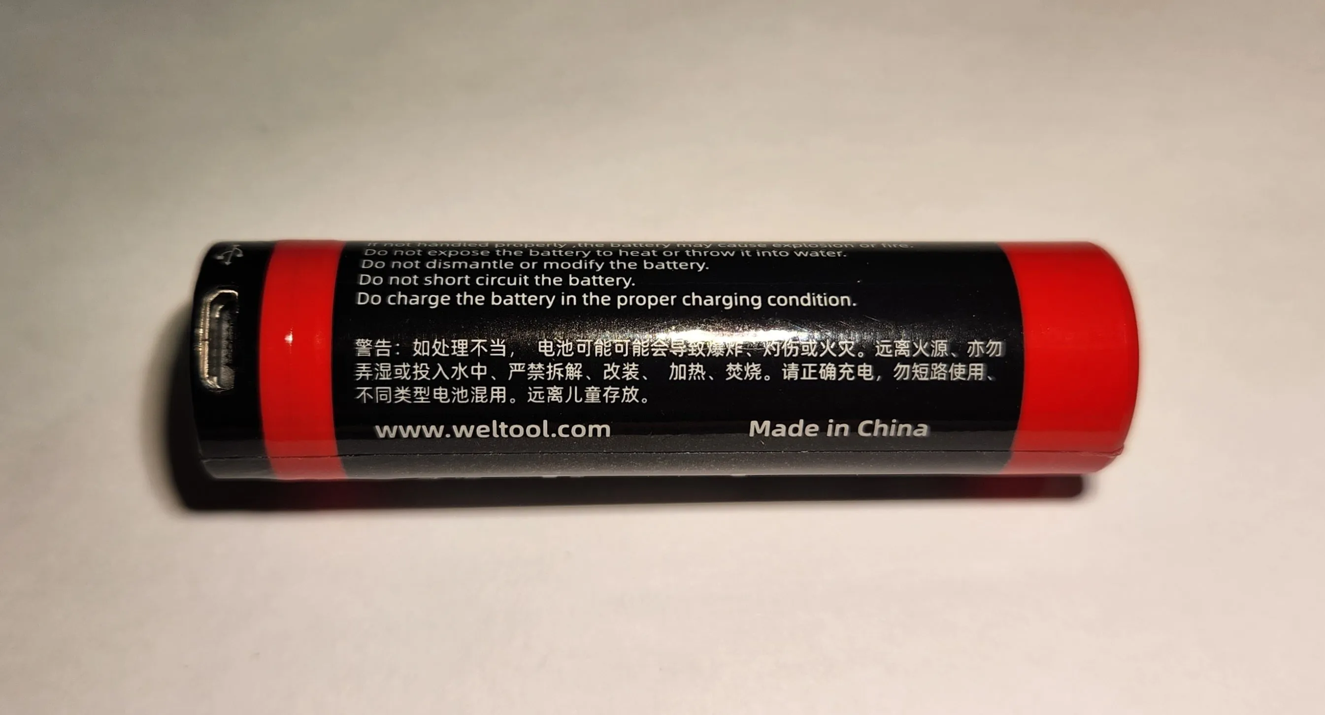 Weltool UB18-30P High Drain 10A 3000mAh USB Rechargeable 18650 Li-ion Battery