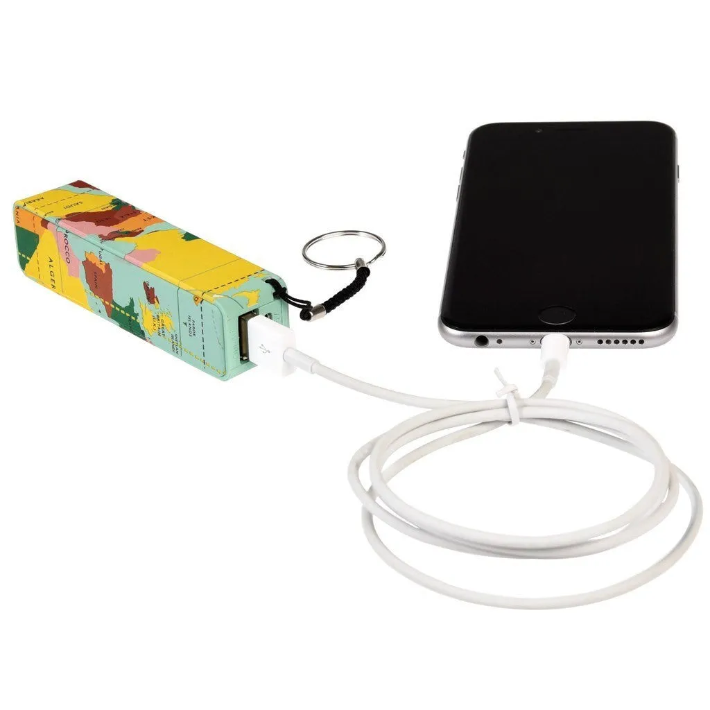 World Map Portable USB Charger